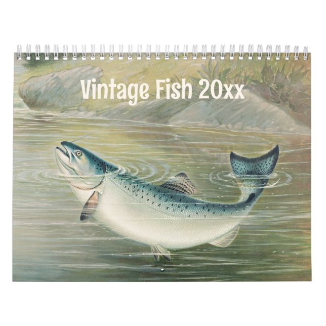 Calendário Vintage Marine Life Fish, Oceans and Rivers (Capa)