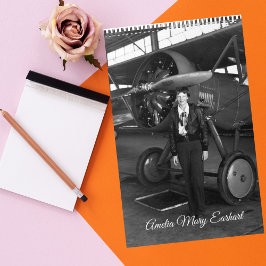 Calendário Vintage Photo Amelia Earhart women in aviation