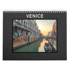 Calendário Vista panorâmica de Veneza e canais