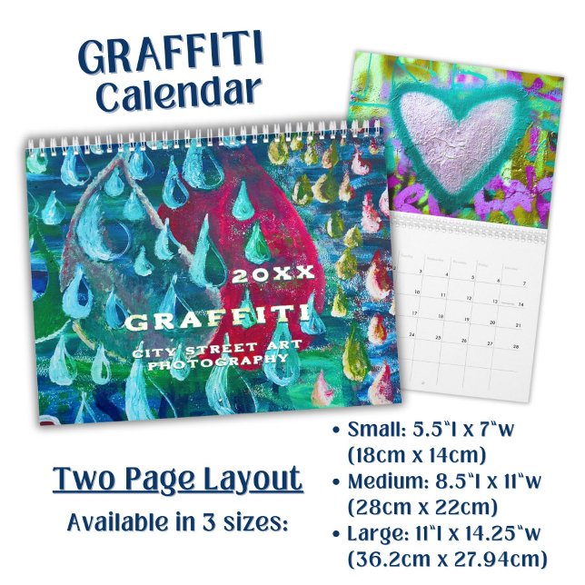 Calendário Vivid Colorful Graffiti Street Art Photography - (Criador carregado)
