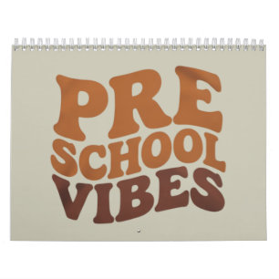 Calendário Voltar à escola Primeiro dia da pré-escola Groovy