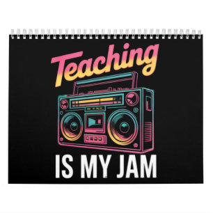 Calendário Voltar às Aulas Retro Ensino é Minha Paixão 80s