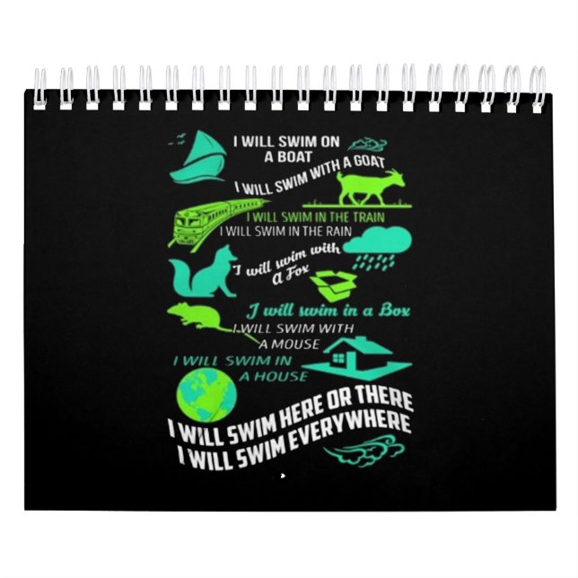 Calendário Vou Natação Aqui Ou Lá, Vou Natação Em Qualquer Lu (Capa)