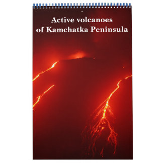 Calendário Vulcões ativos da Península de Kamchatka