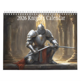 Calendário Wall 2026 Medieval Knights Calendar