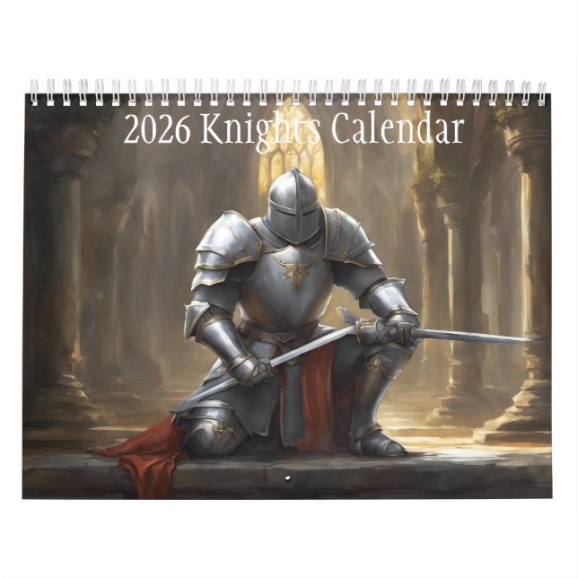 Calendário Wall 2026 Medieval Knights Calendar (Capa)