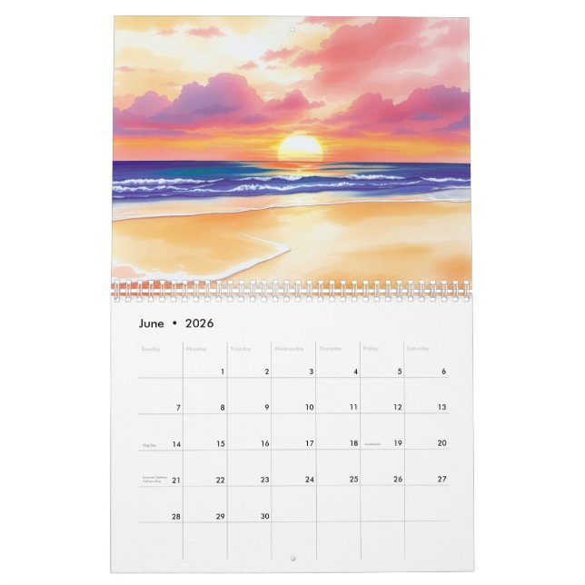 Calendário Watercolor 2025 Wall Calendar  (Jun 2026)