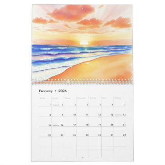 Calendário Watercolor 2025 Wall Calendar 