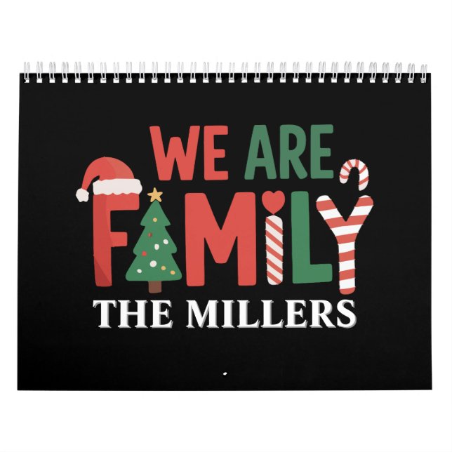Calendário We Are Family Personalized Christmas Family Couple (Capa)