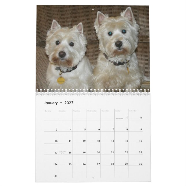 Calendário Westies 2009 (Jan 2027)