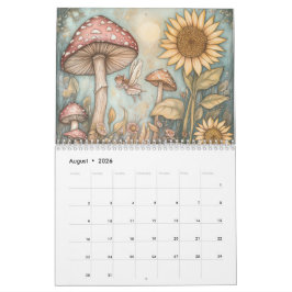 Calendário Whimsical Mushroom, Cogumelos