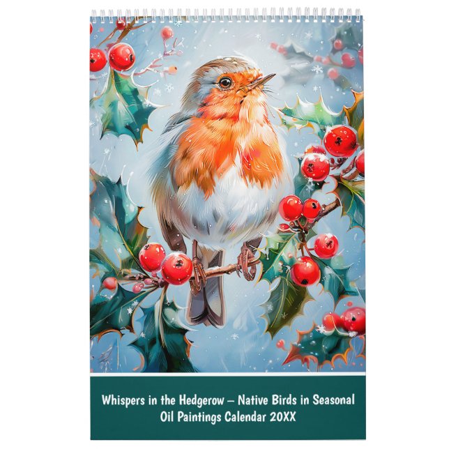 Calendário Whispers in the Hedgerow – Native Birds in Seasona (Capa)