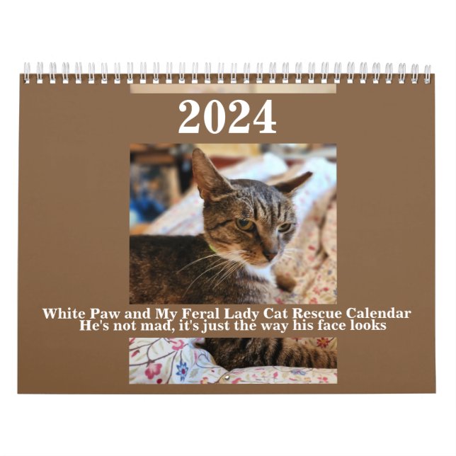 Calendário White Paw e My Feral Lady 2024 Calendar (Capa)