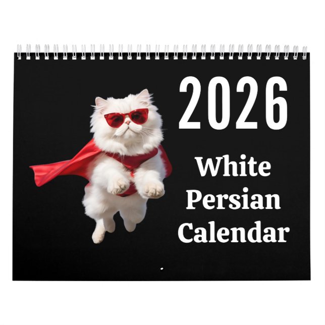 Calendário White Persian Cat Calendar (Capa)