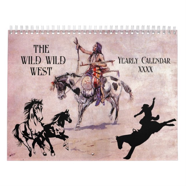 Calendário WILD WILD WEST Cowboys Indianos do Sudoeste | (Capa)