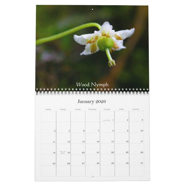 Calendário Wildflowers de montículo com crista (Jan 2026)