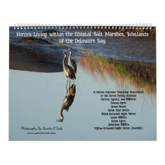 Calendário Wildlife Calendar, Waterbirds, Herons