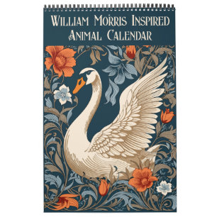 Calendário William Morris Inspirou Animal Vintage Floral 2025