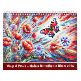 Calendário Wings & Petals – Modern Butterflies in Bloom 2026