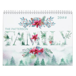 Calendário Winter Forest 2 Photos per Month Family