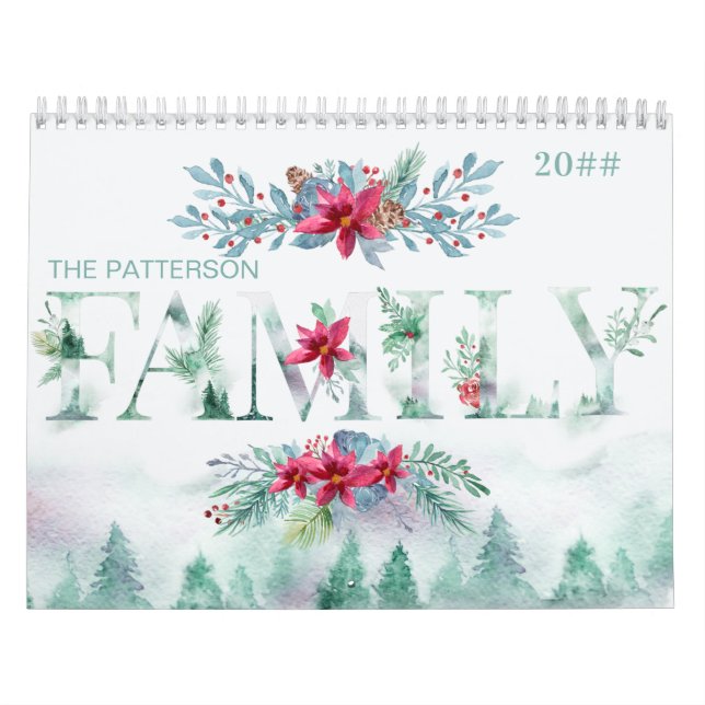 Calendário Winter Forest 2 Photos per Month Family (Capa)