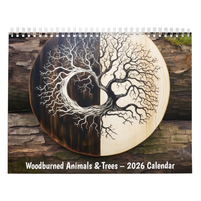 Calendário Woodburned Animals & Trees – 2026 Calendar (Capa)