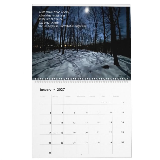 Calendário Woods Walking 2026 Calendar (Jan 2027)