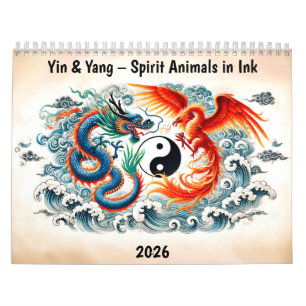 Calendário Yin & Yang – Animais Espirituais em Tinta