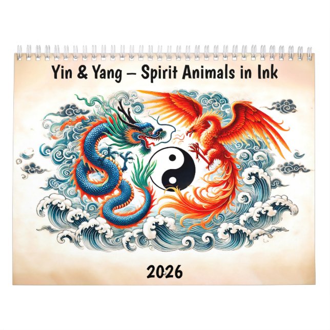 Calendário Yin & Yang – Spirit Animals in Ink (Capa)