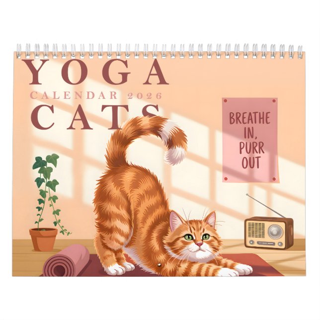 Calendário Yoga Cats Calendar 2026 (Capa)