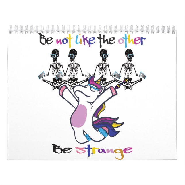 Calendário Yoga-Meditation- Be Strange Unicorn Skeleton (Capa)