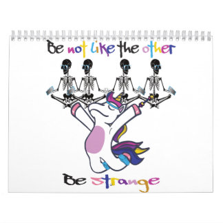 Calendário Yoga-Meditation- Be Strange Unicorn Skeleton