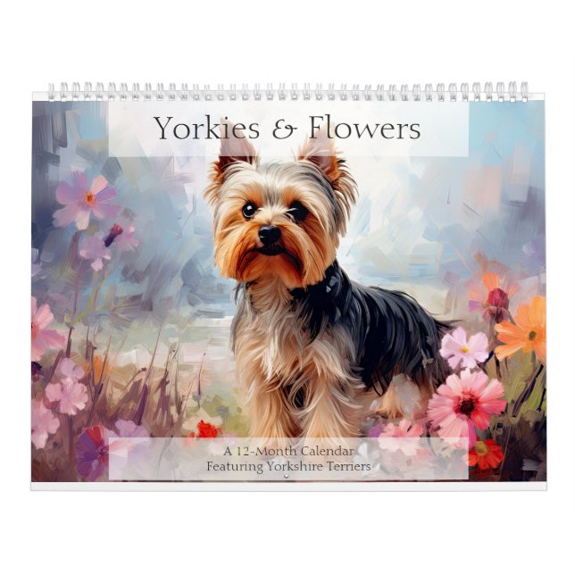 Calendário Yorkies e flores (Capa)