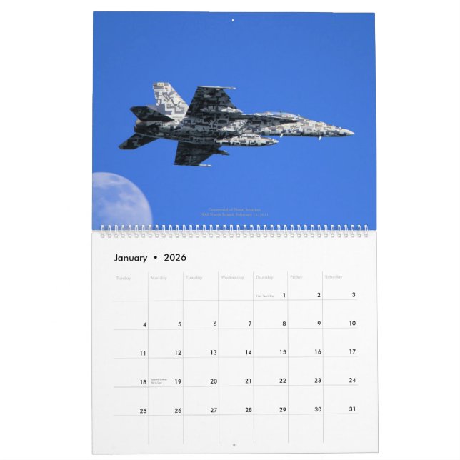 Calendário Zangões F/A-18 super de VFA-122 "Eagles de voo " (Jan 2026)