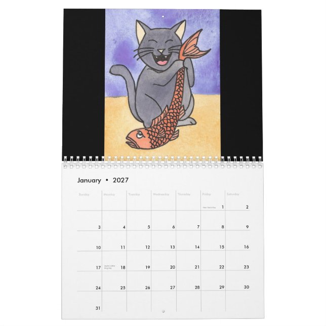 Calendário zazzle 003, Cats by Amber Day 2010 (Jan 2027)