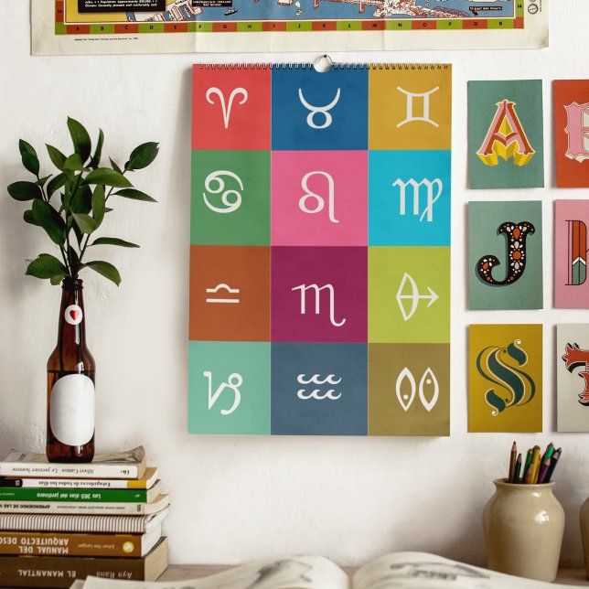 Calendário Zodíaco Geométrico: 12 Rashis e Seus Significados (Criador carregado)