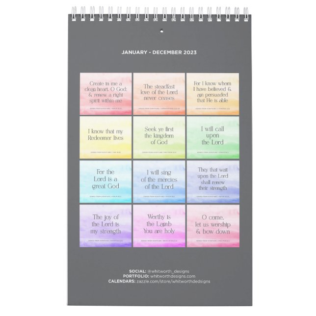 Calendários Versos da Bíblia 2023 (Verso)