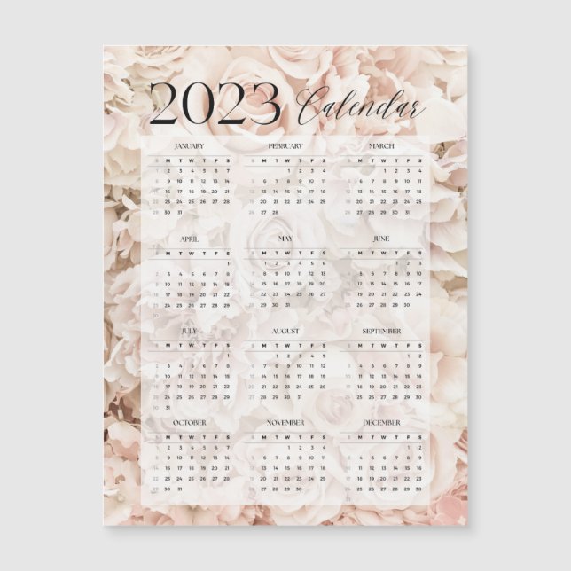 calendrier 2023  floral rose (Frente)