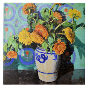 Calêndulas, pintura floral por Grant Wood