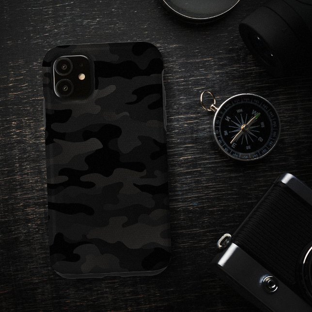 Calha Negra Urbana Furtiva de Meia-Noite (Midnight Stealth Urban Camo Black Charcoal Case-Mate iPhone Case)