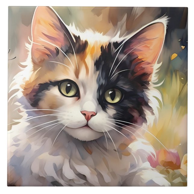 Calico Cat e borboletas no Primavera Garden (Frente)