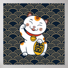 Calico Cat japonês | Maneki Neko Poster
