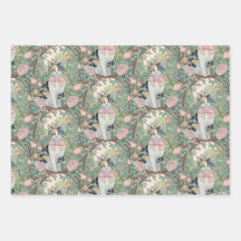 Calico gato no jardim com flores