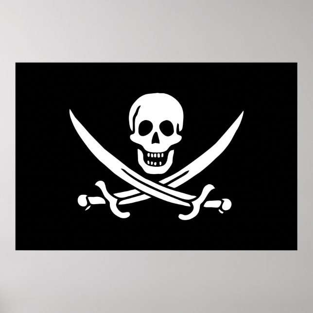 Calico Jack Pirate Flag Impressão (Frente)