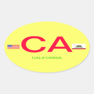 California* Estilo Europeu - Adesivo Oval