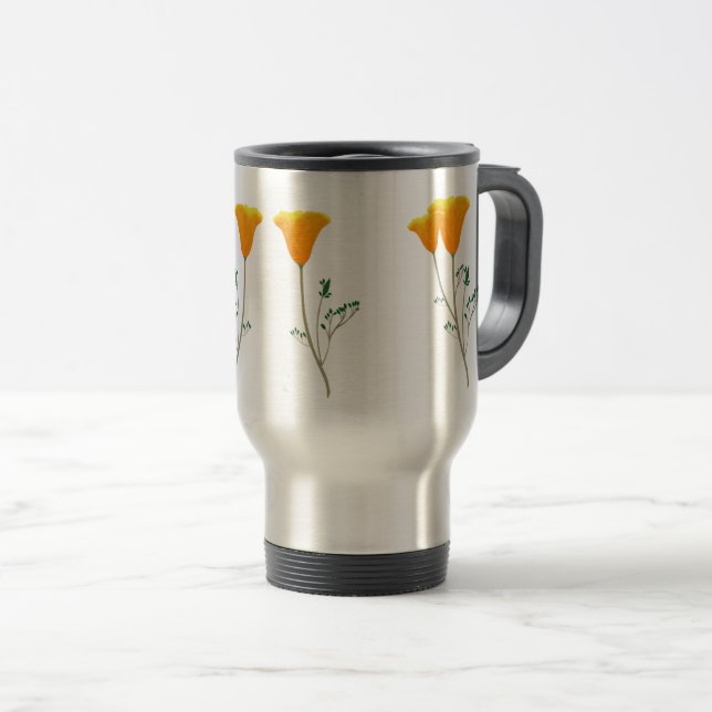 California Poppy Caneca de viagem (Frente Esquerda)