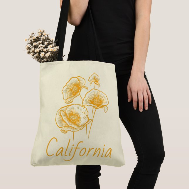 California Poppy Crossbody, Tote Bag (Close Up)