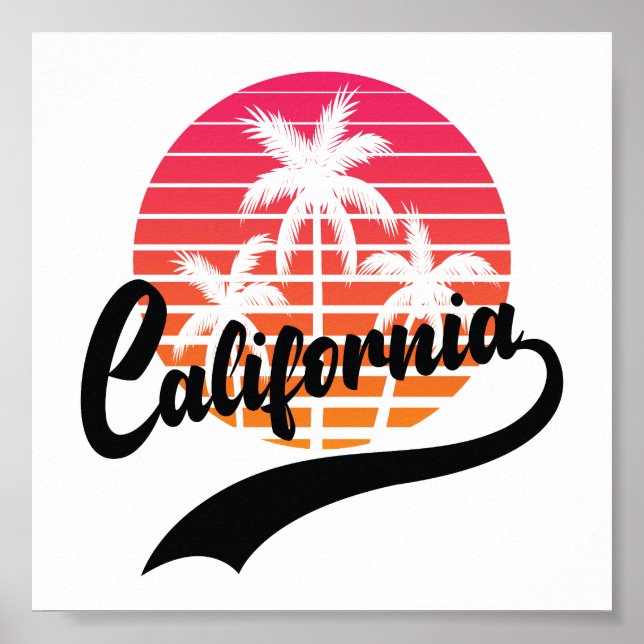 California Retro Sunset Poster (Frente)