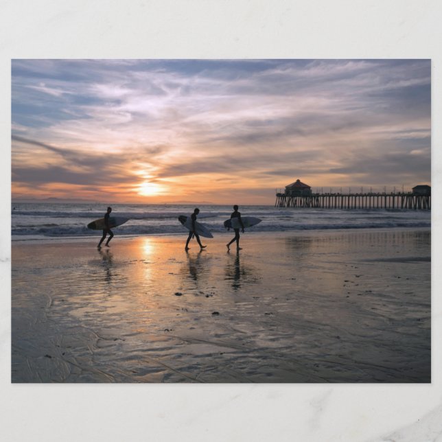 California Surfista no Sunset Scrapbook Paper (Frente)