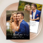 Caligrafia 2 Fotografia 2 Obrigado<br><div class="desc">Boho Moderno de Orçamento Manuscrito com Letra de Script 2 Fotografia Obrigado Cartão THIN de baixo orçamento de barato personalizado. modelo de cartões de agradecimentos de casamento na moda com uma foto vertical de cheio na frente com o texto de sobreposição "Obrigado" em uma fonte de tipografia escrita à mão...</div>